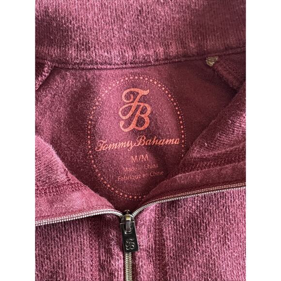 Tommy Bahama Sweater Womens Medium Red Striped 1/2 Zip Up Pullover Sweatshirt - Picture 3 of 6